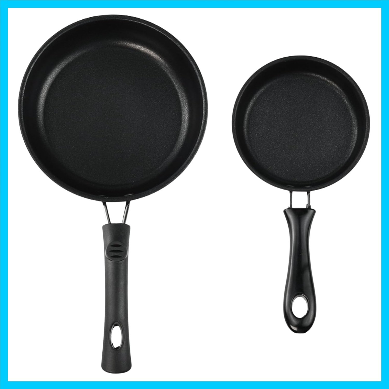 2 PCS Skillet Set, Portable Mini Frying Pan with Marble Coating Non-Stick and…