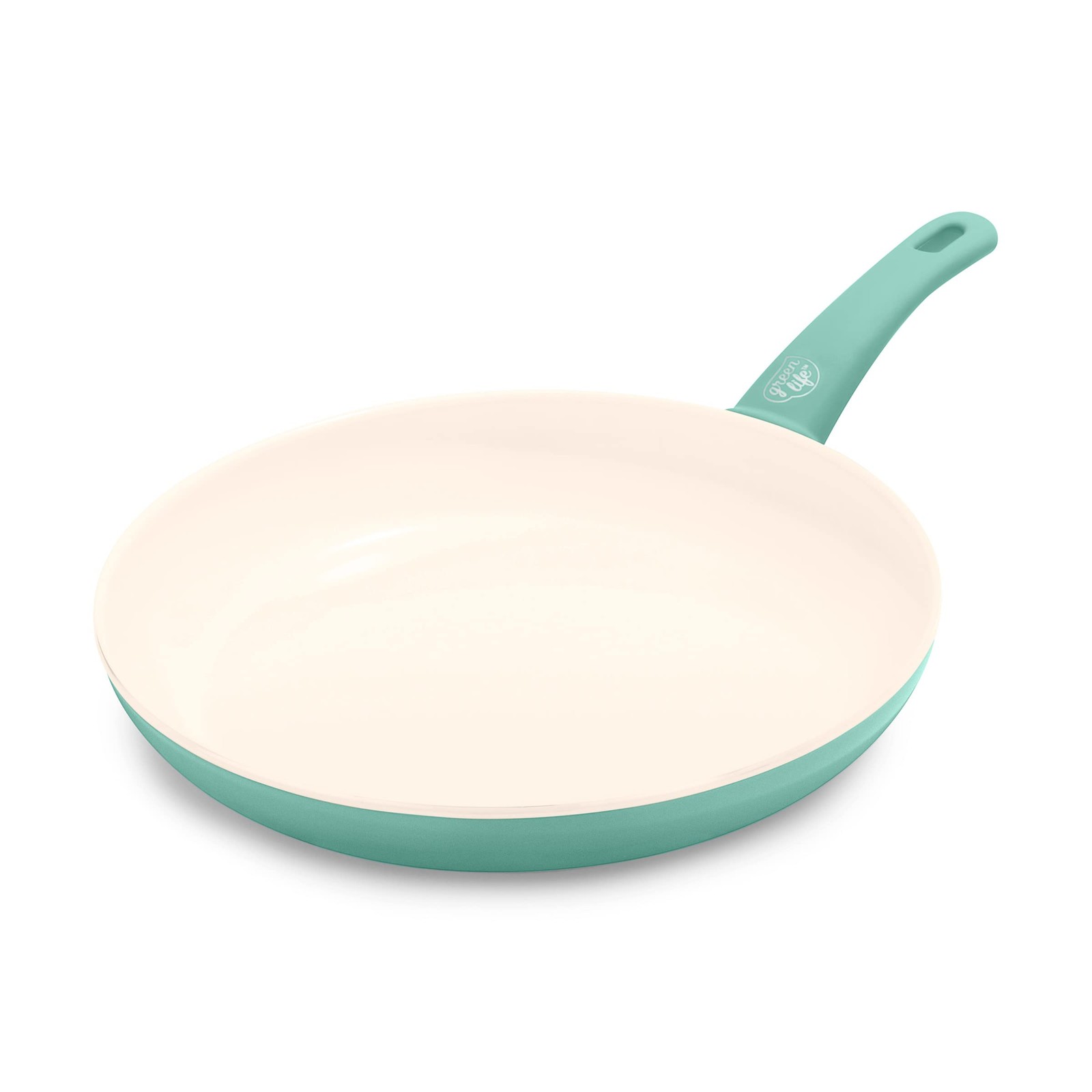GreenLife Soft Grip 12″ Ceramic Non-Stick Open Frypan, Turquoise – CW000524-002