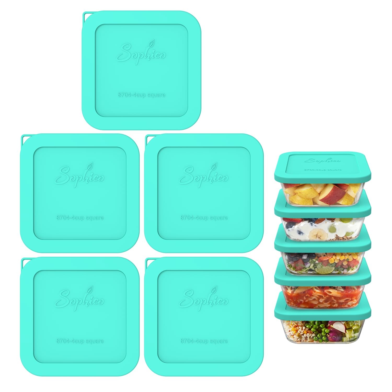 Sophico Silicone Storage Cover Lids Replacement for Pyrex Freshlock and SNAPW…