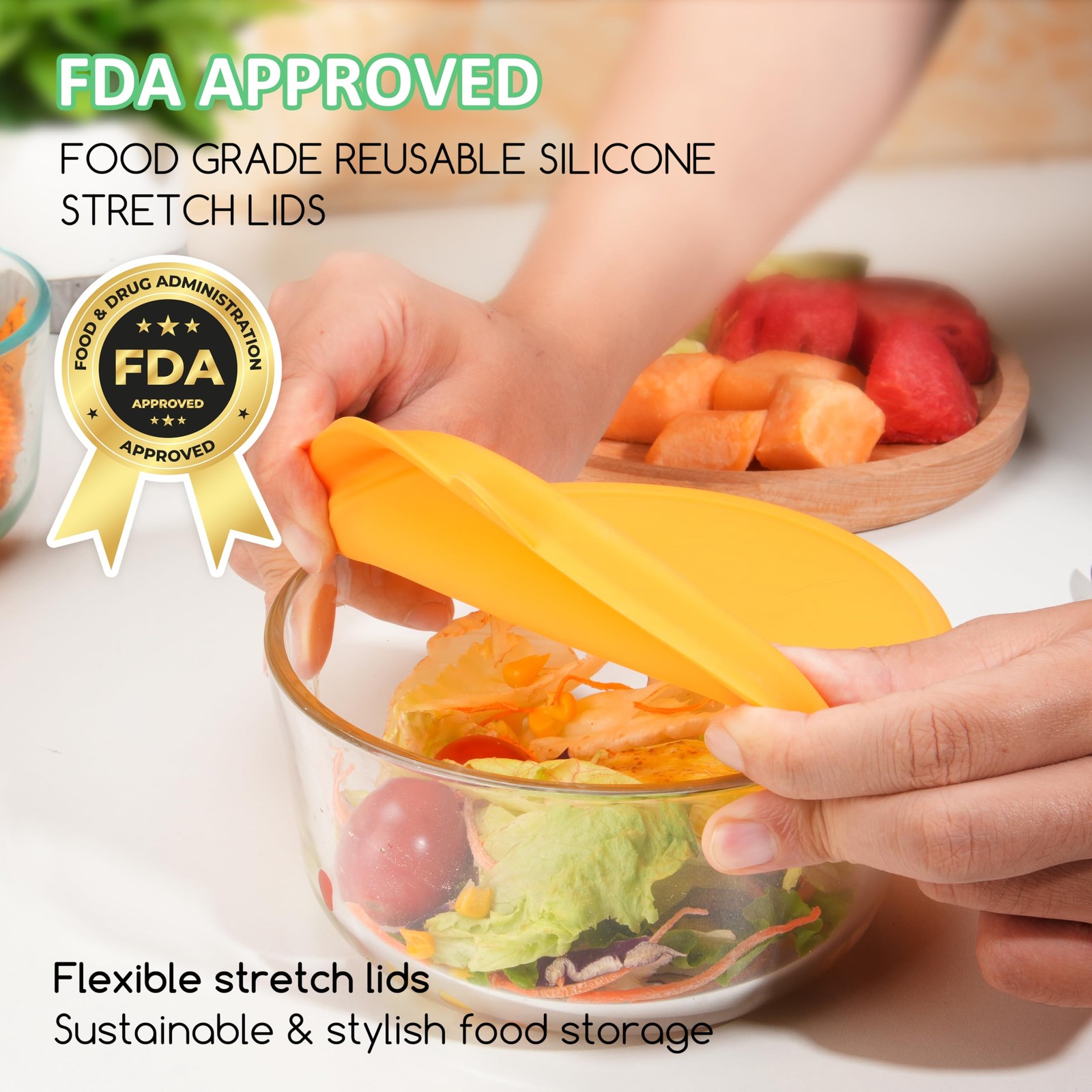 4 Cup Silicone Storage Cover Lids | Leak-Proof for Anchor Hocking & Pyrex 4 Pack