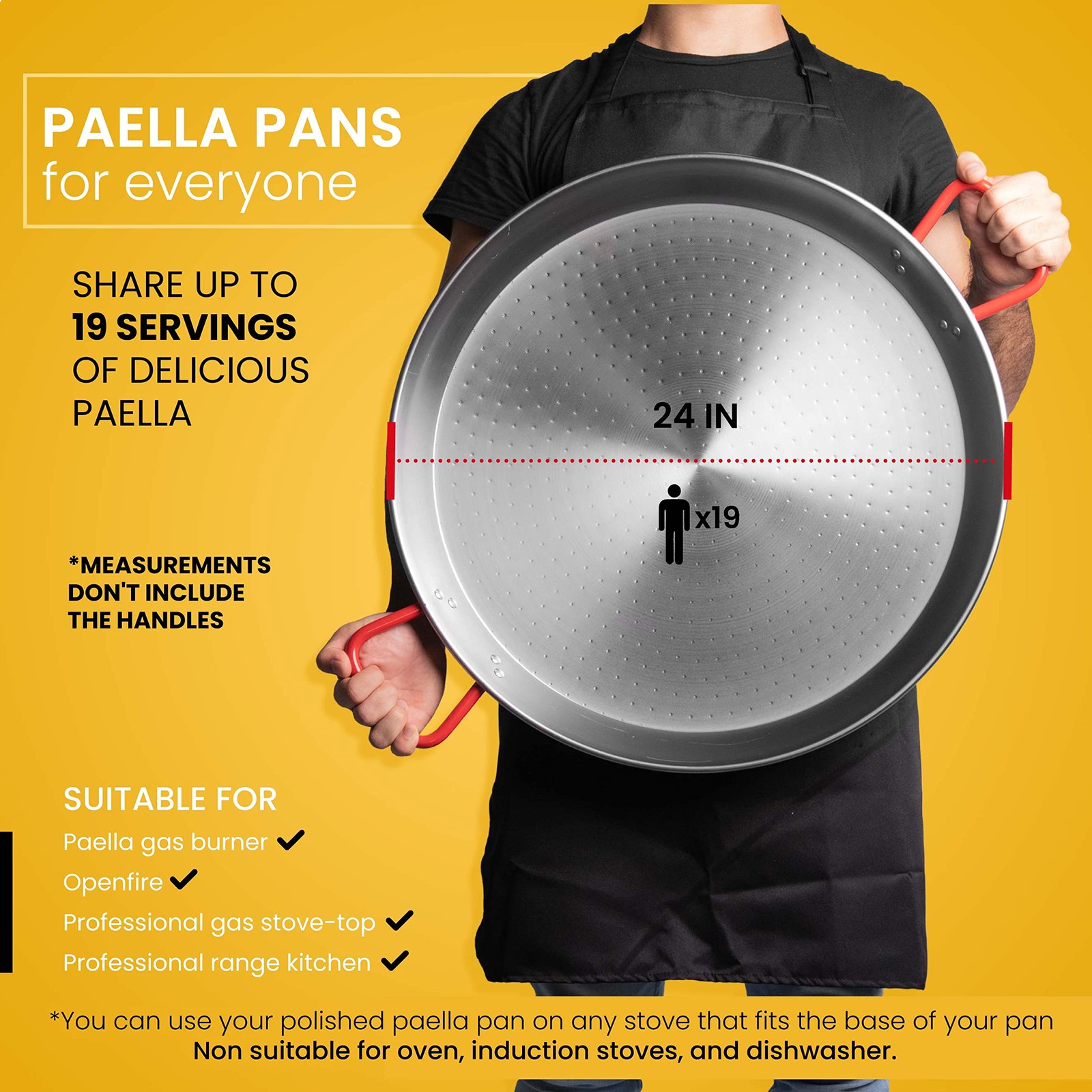 Machika Carbon Steel Paella Pan For Outdoors Camping 19 24 In P-20000-I
