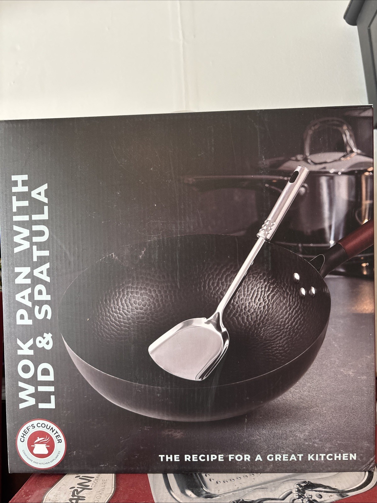 Chef’s Counter Wok pan with lid and Spatula Cooking Culinary Kitchen Equipment