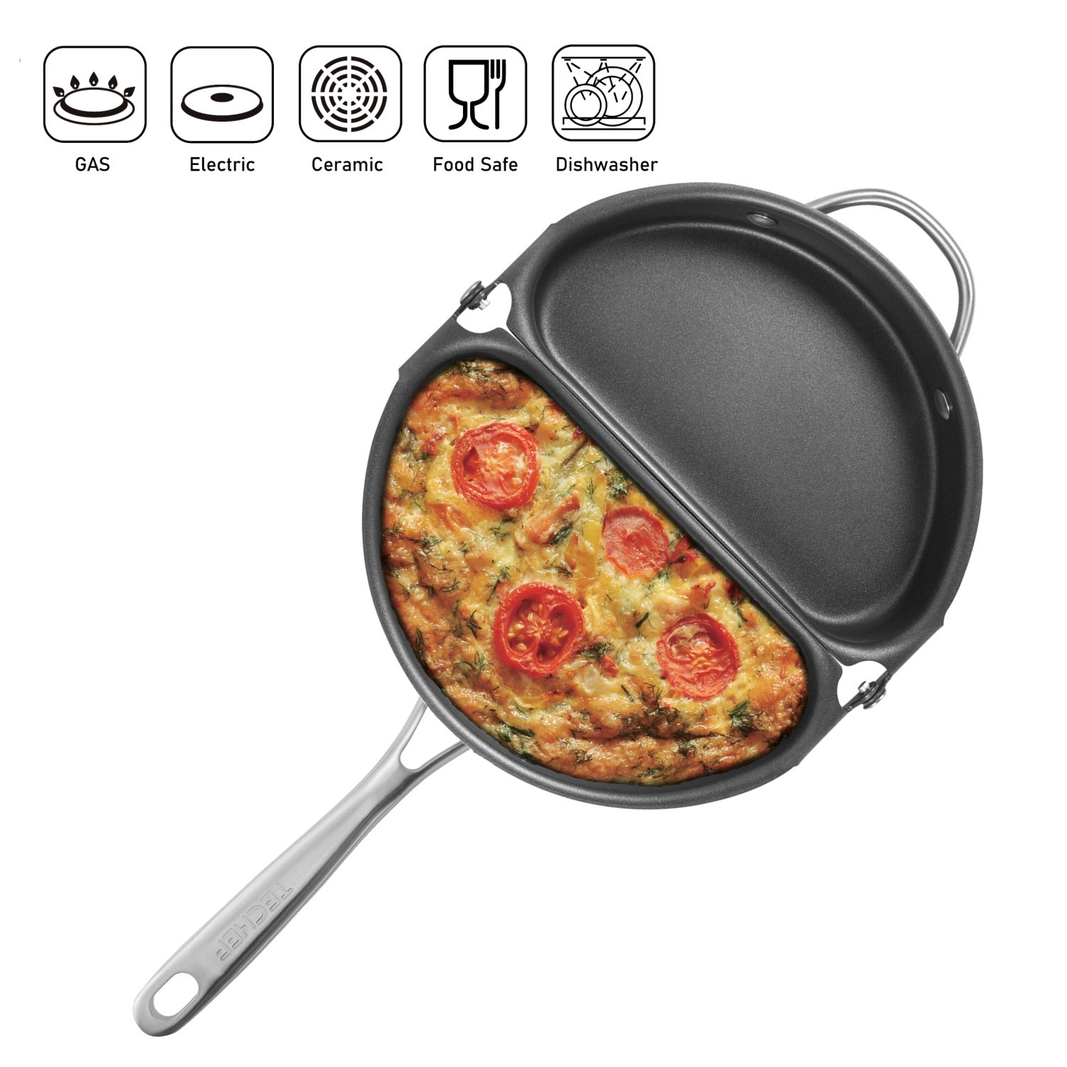 TECHEF – Frittata and Omelette Pan, Black, Made in Korea