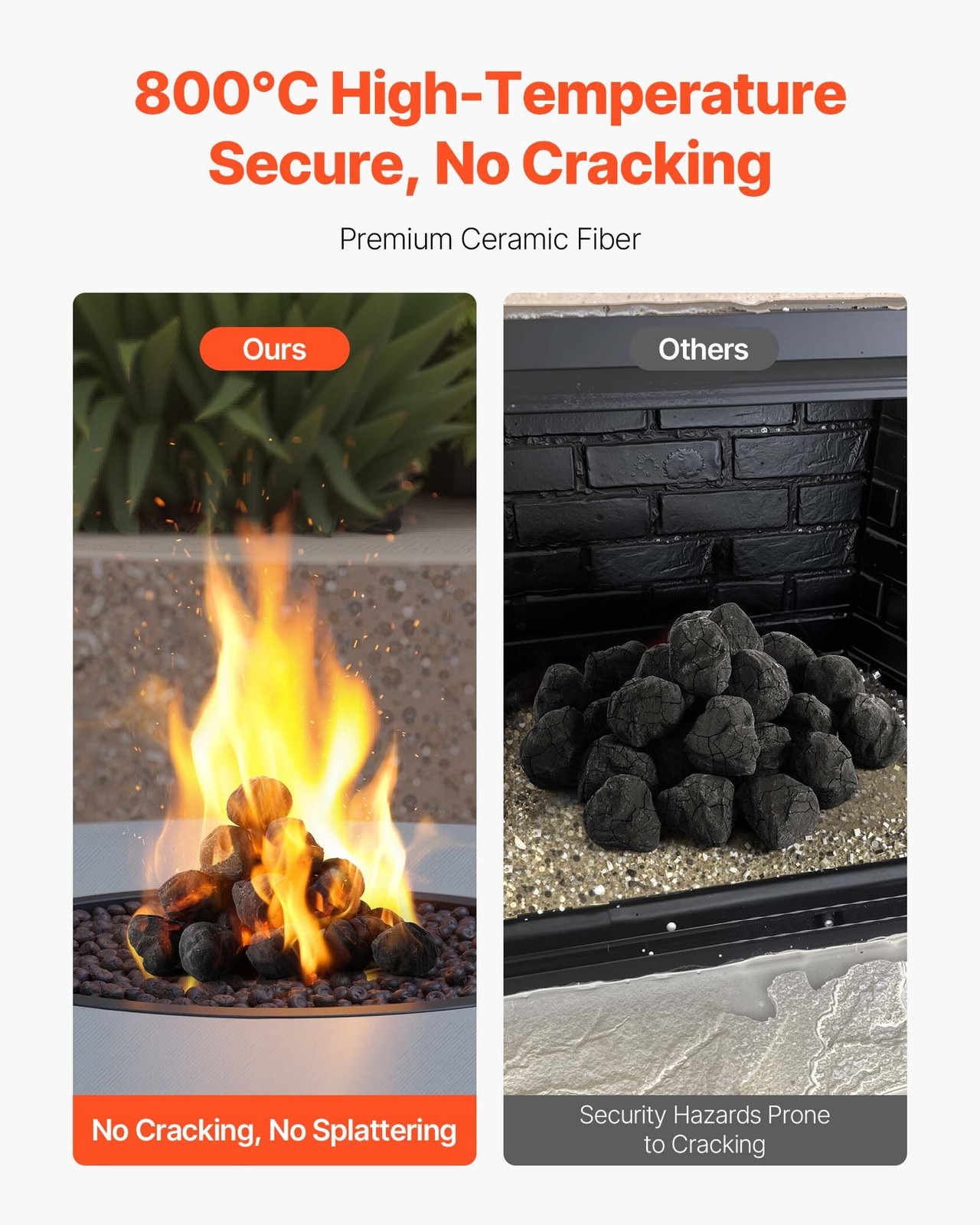25pcs 1.2-2.0in Premium Ceramic Fireballs 800°C Smokeless Burn