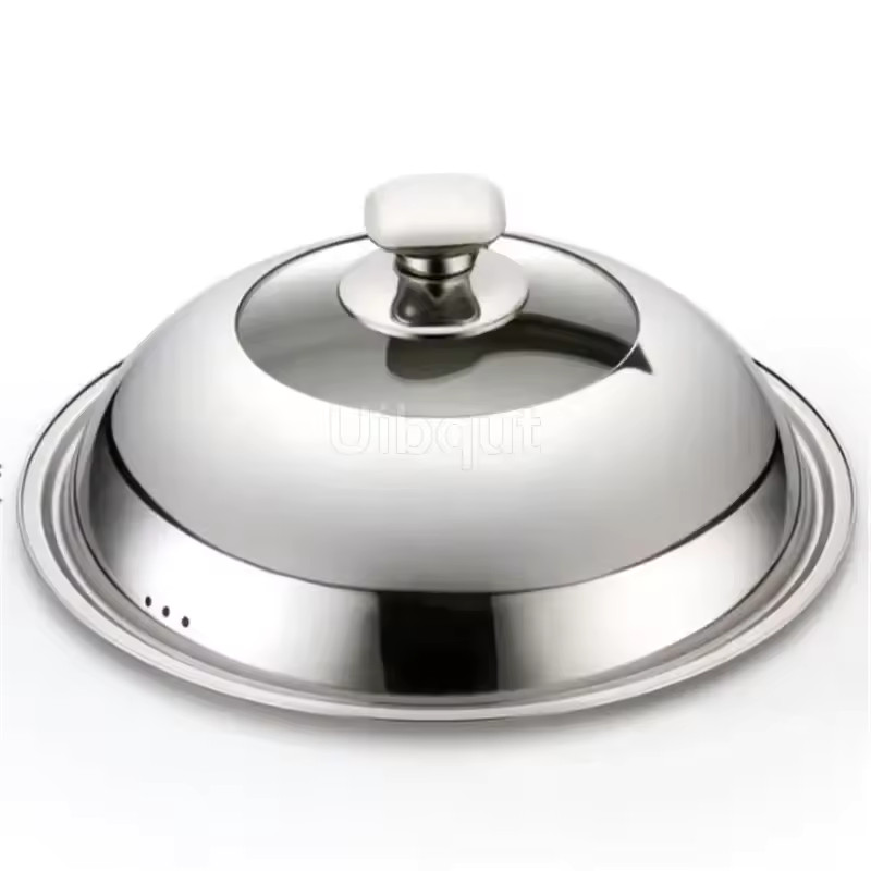 28CM Stainless Steel Wok Lid Universal Visible Pan Cover