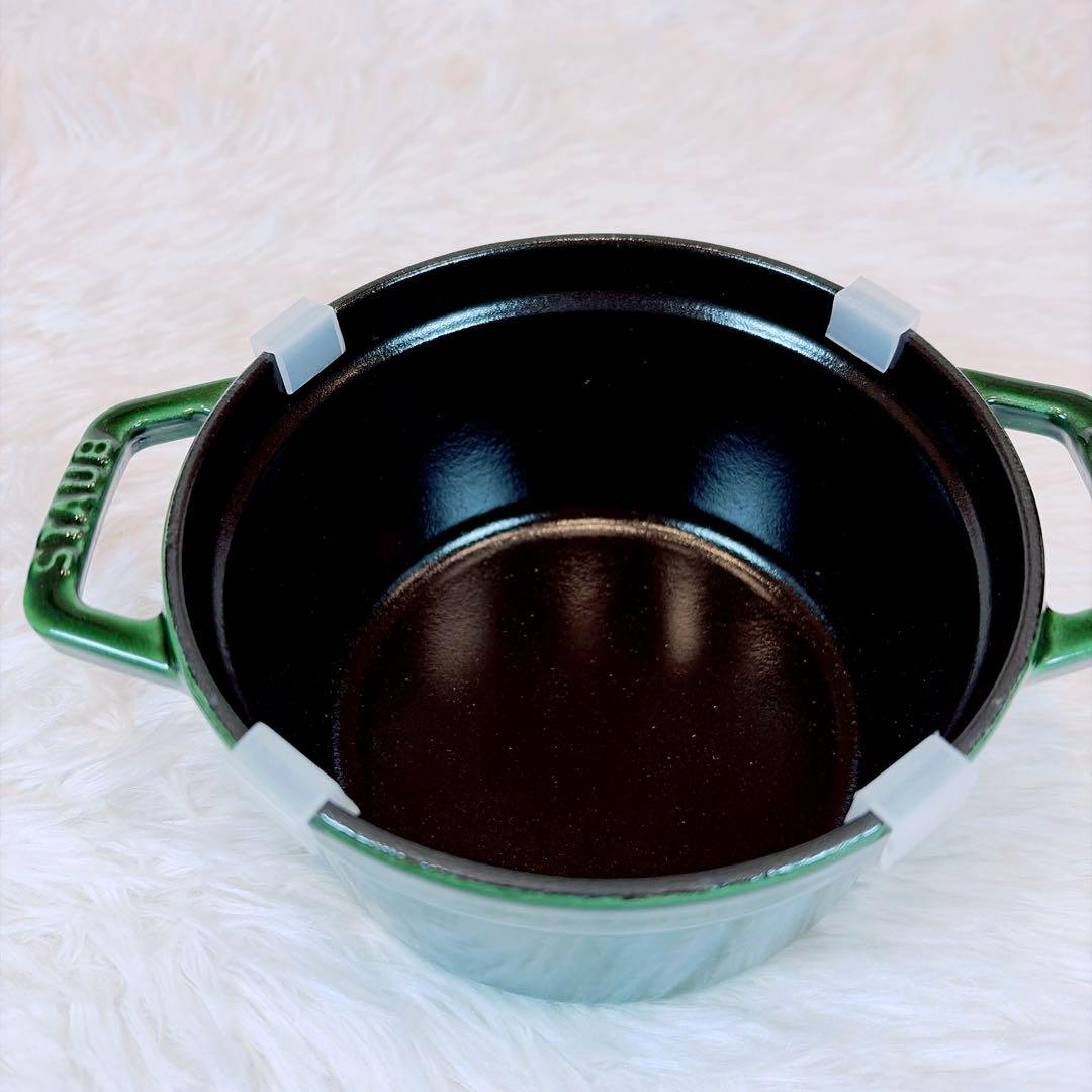 Staub Cast iron Pico Cocotte Ronde Round 14cm 0.8L BASIL GREEN from JAPAN NEW