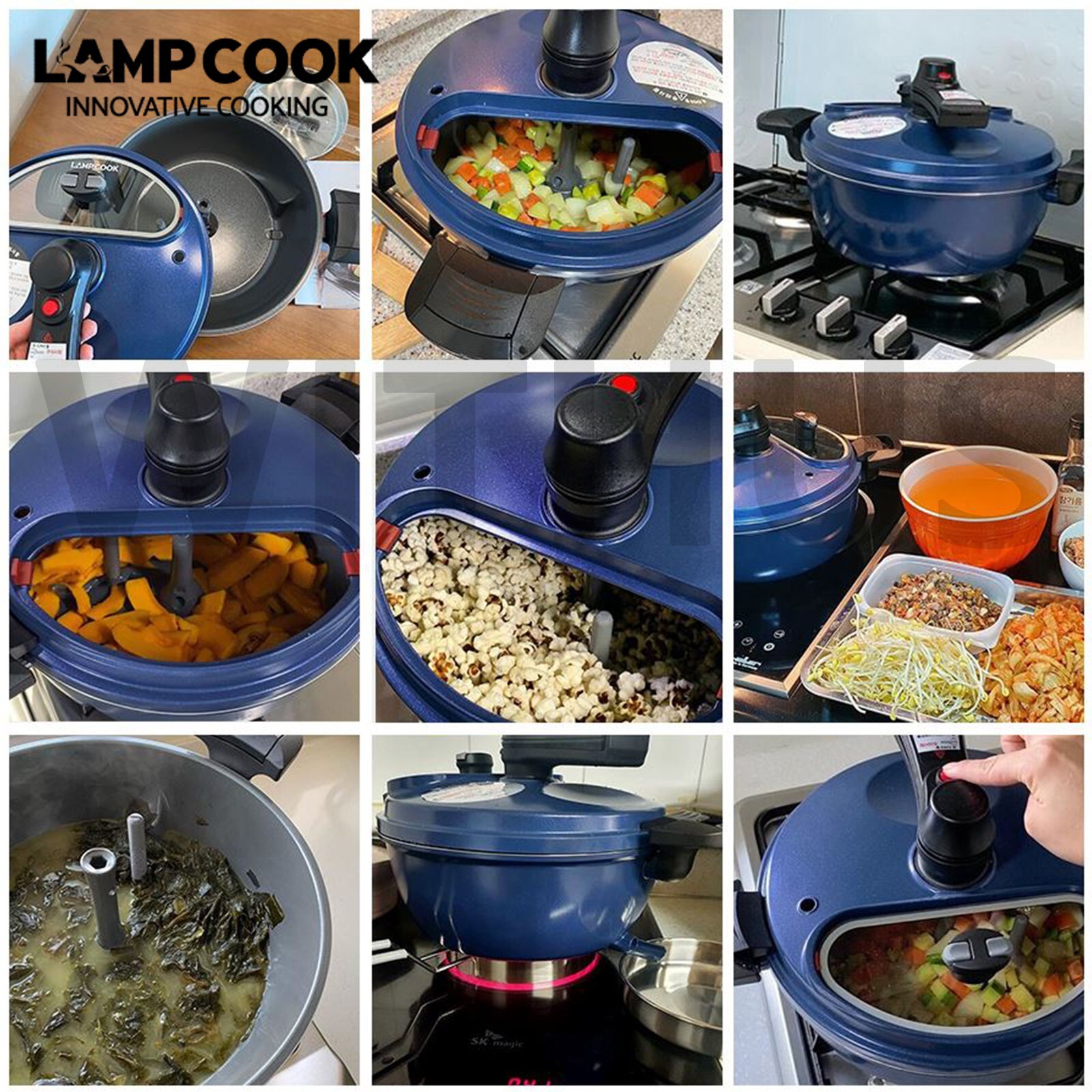 LAMP COOK HS-0010 Automatic Rotating Cooking Pot Camping Oven Korean BBQ Grill_