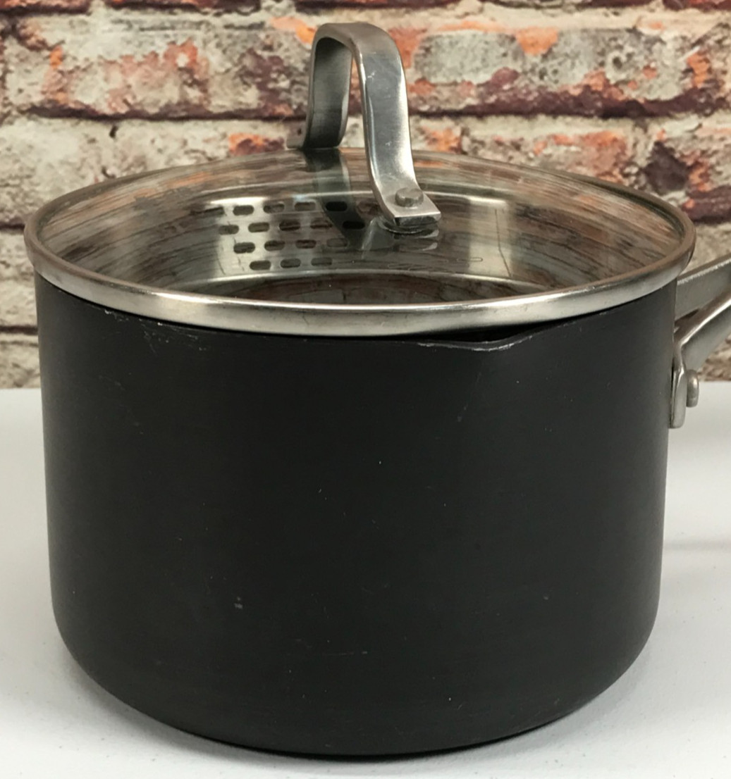 Calphalon Classic 2.5 Qt Hard Anodized Saucepan Gray 87025 Nonstick With Lid