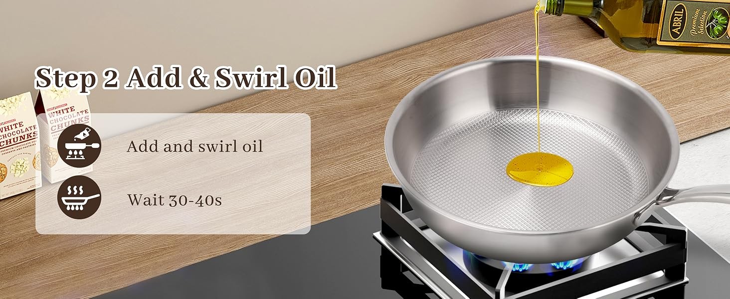 9.45″ Titanium Pans for Cooking Pure Healthy Titanium Frying Pan | No Coating