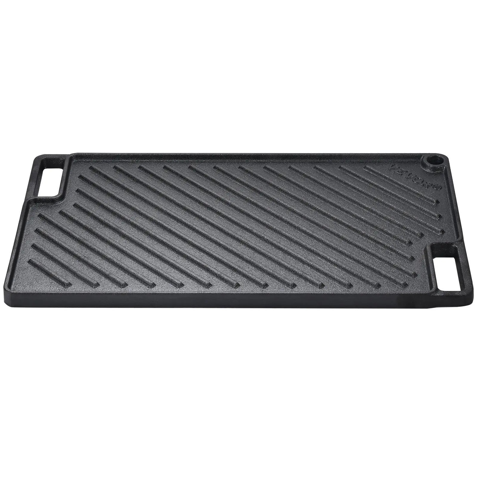 Portable Pre-Seasoned Cast Iron Reversible Griddle Pan for Outdoor Gas Barbecue
