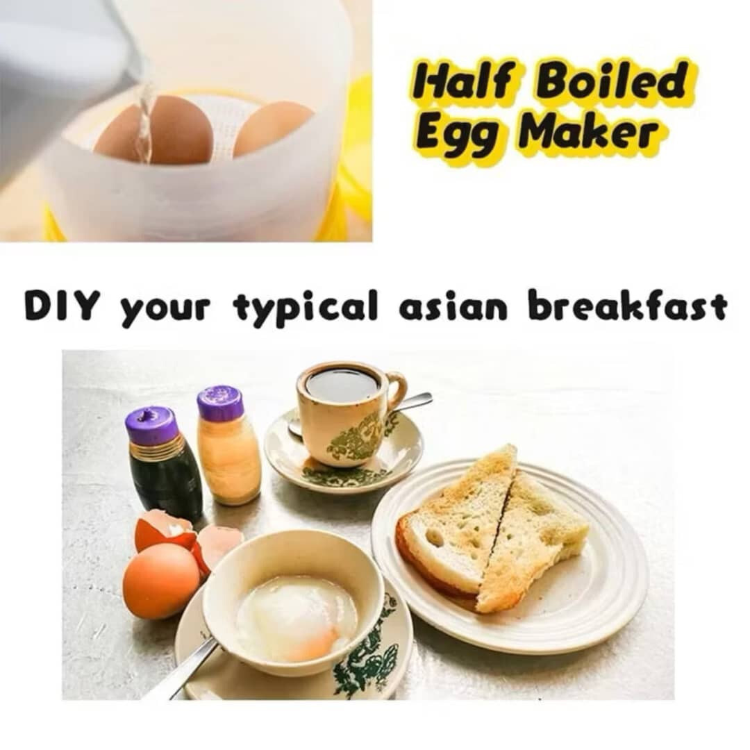 Half Boiled Egg Maker Malaysian Recipe Original Made in Malaysia Yellow Color