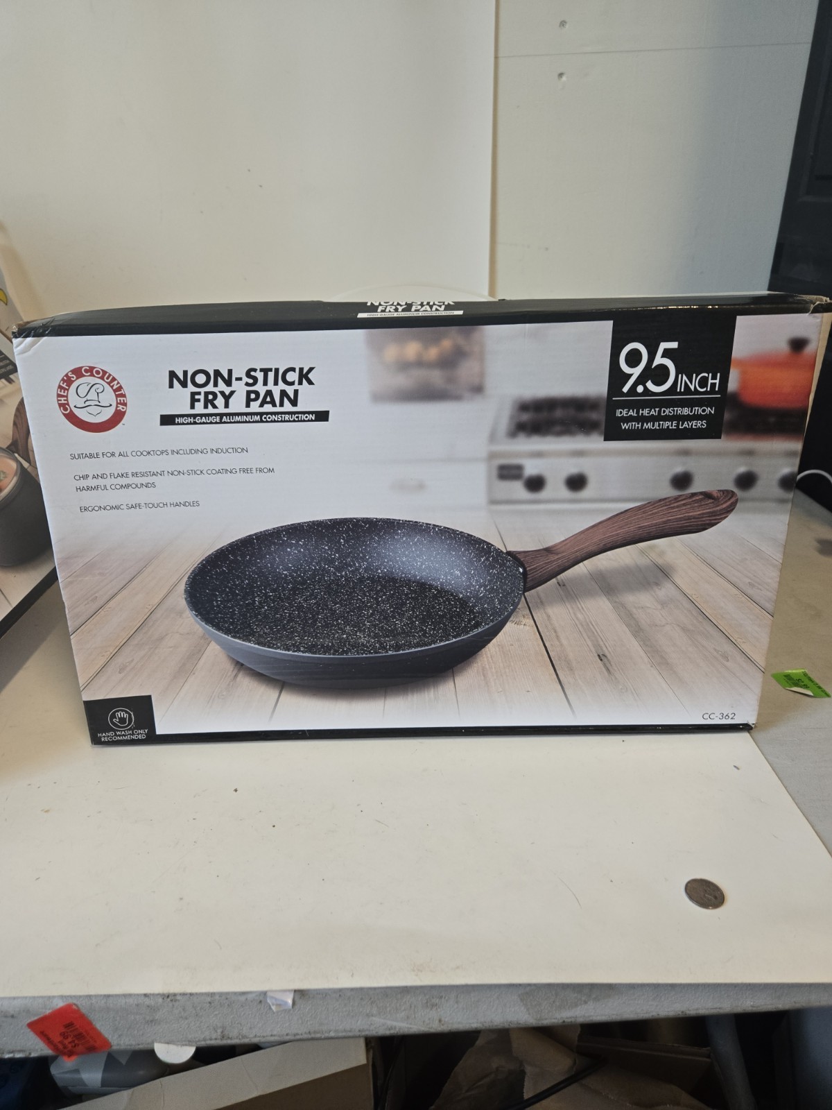Chef’s Counter 9.5-Inch Non-stick Fry Pan Ideal Heat Distribution Cooking Frying