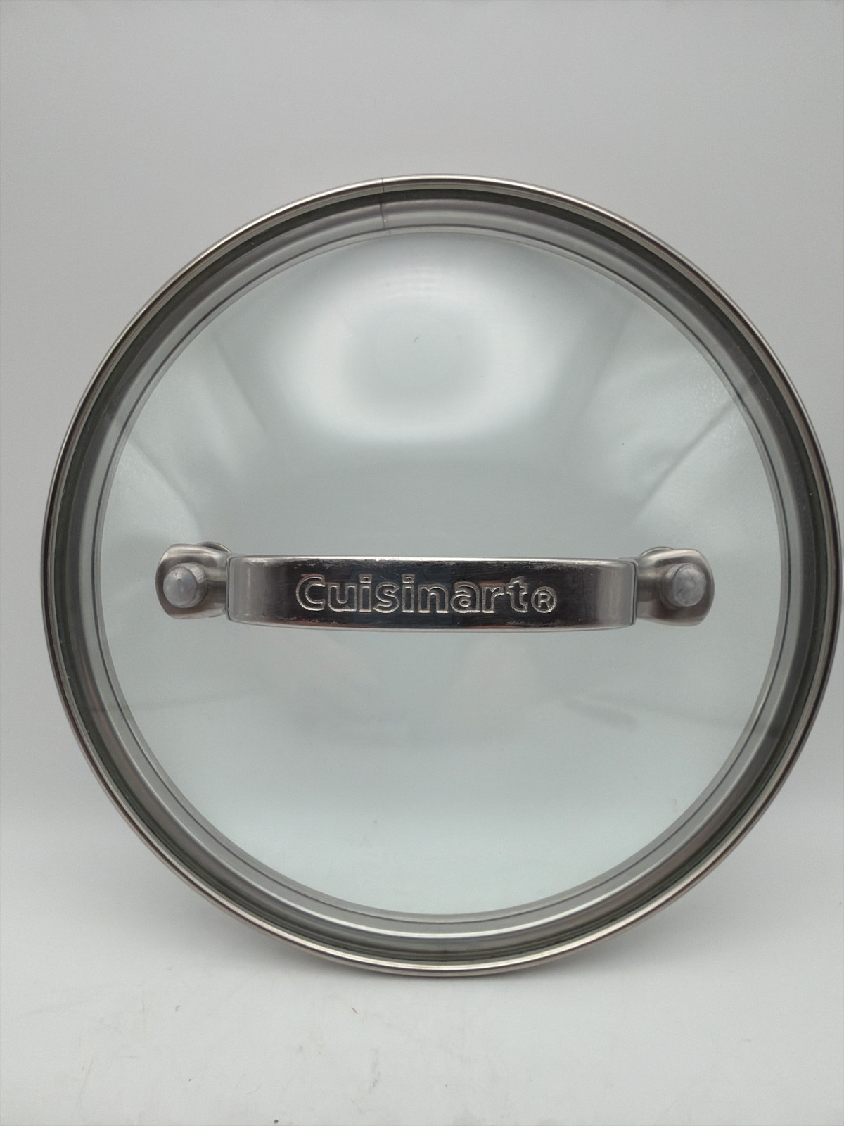 Cuisinart Pot Pan Lid Only Clear Glass 6.75″ Outer Edges 6 1/8″ Inner EUC