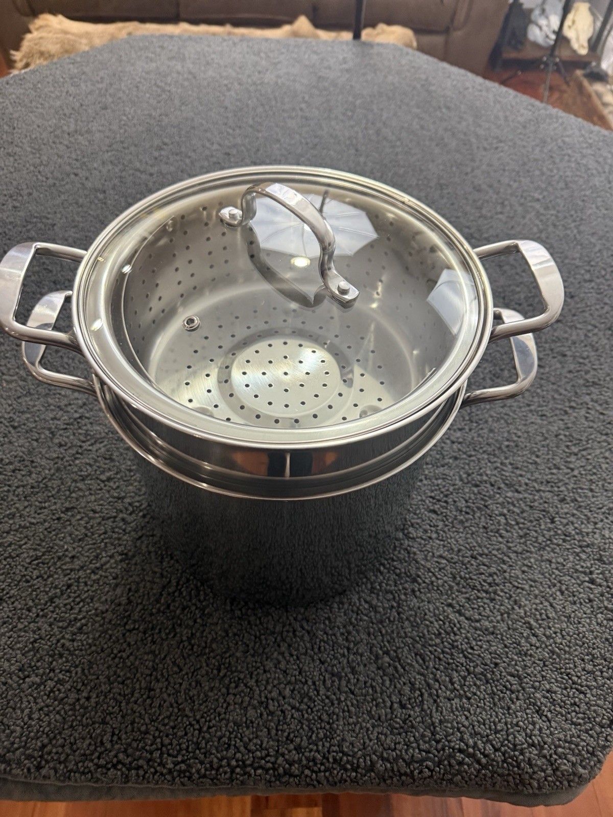 Denmark Stainless Pasta Pot Set 10” Stock Pot w/2 Strainers & Glass Lid