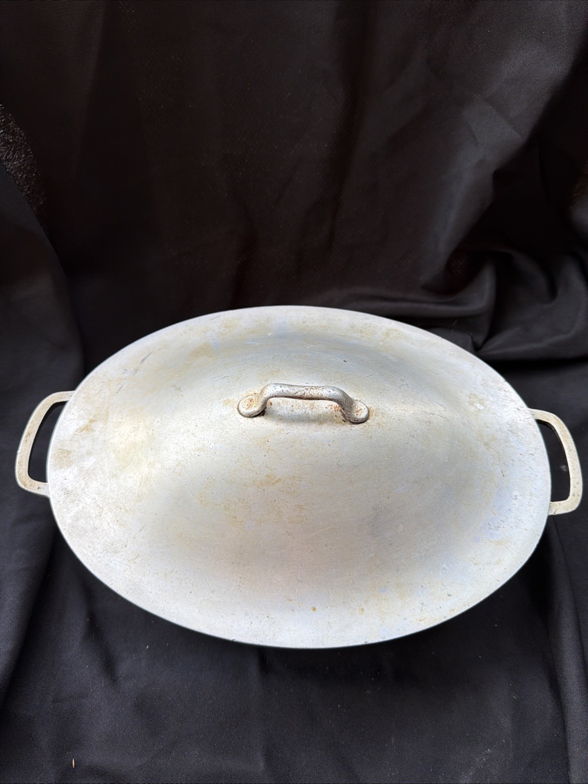 Vintage Super Maid Aluminum Oval Casserole Pan Pot Roaster Lid Silver 12.5 Inch