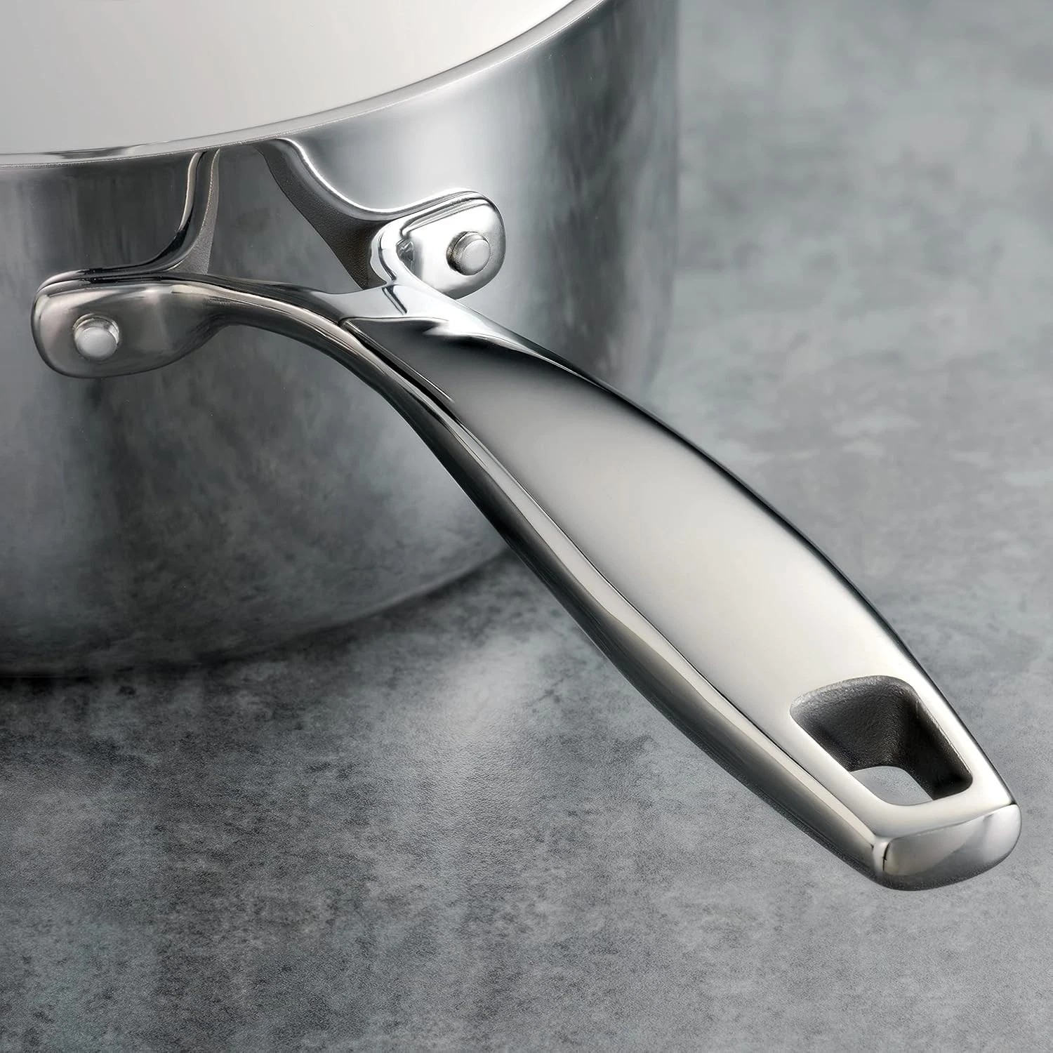 Signature Tri-Ply Clad Stainless Steel 1.5-Quart Sauce Pan with Lid, Inductio…