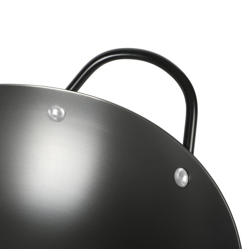 13 Inch Carbon Steel Wok Induction Safe Nonstick Rust Resistant Heavy Gauge New