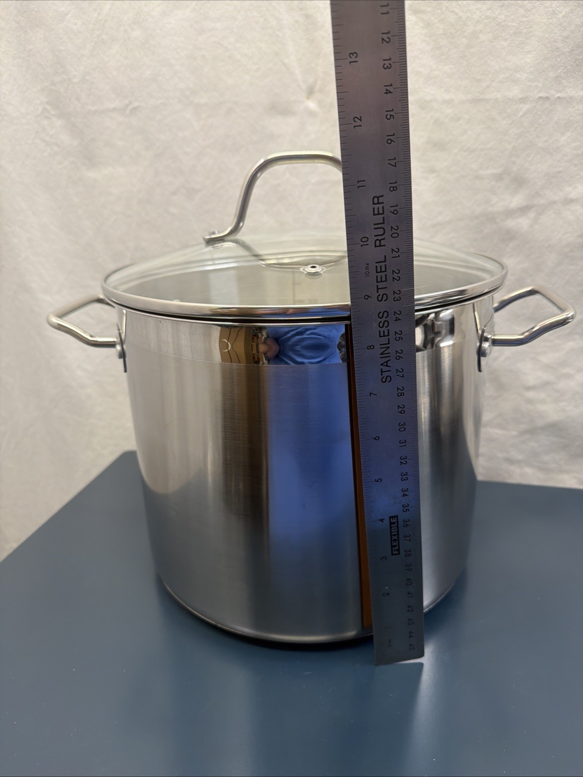 LNT Home Professional 12 Quart Stockpot Stainless Steel With Glass Lid