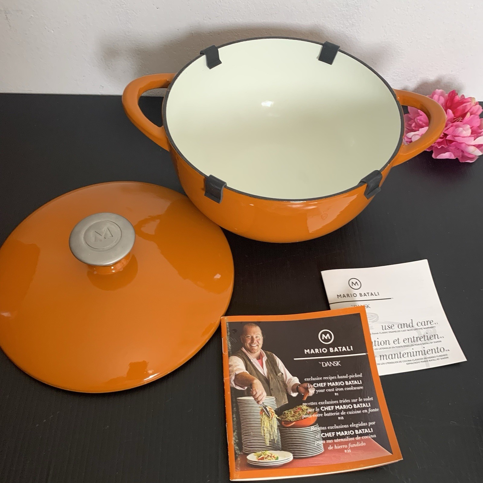Mario Batali Dansk – Enameled Cast Iron Dutch Oven – Orange