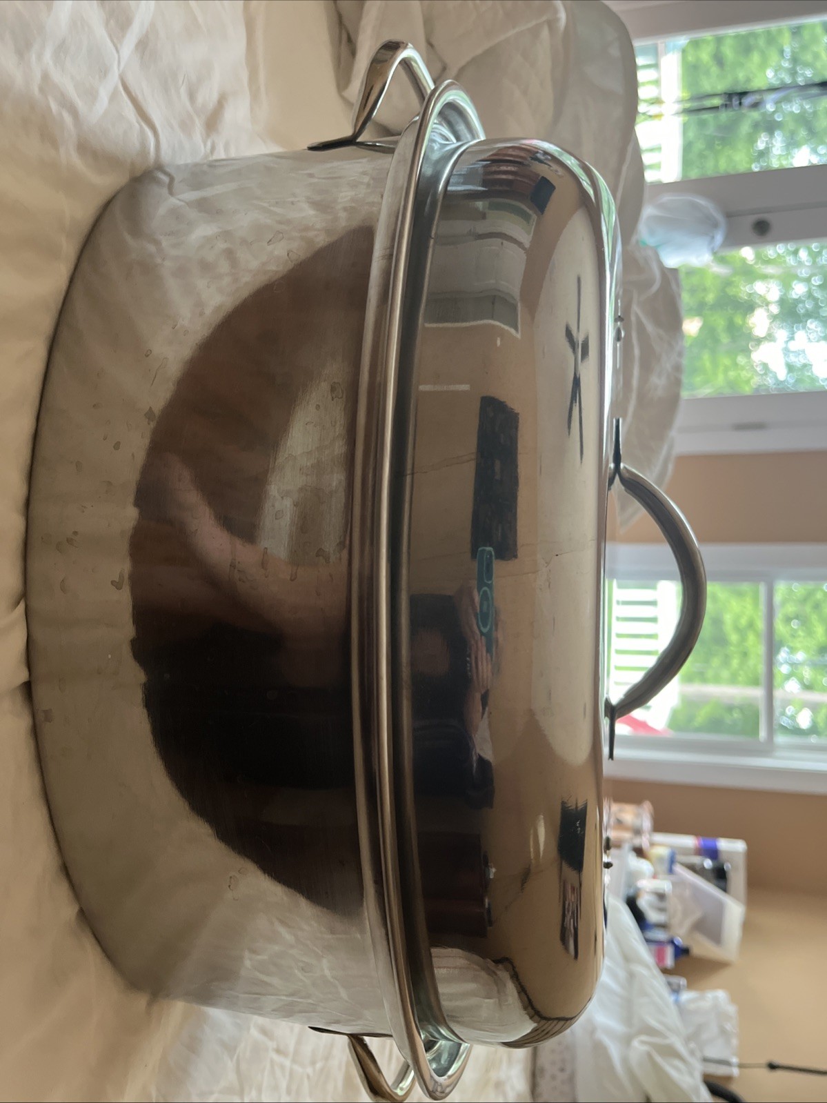Stainless Steel Oval Roaster with Lid Double Handle Two-Piece With Rack