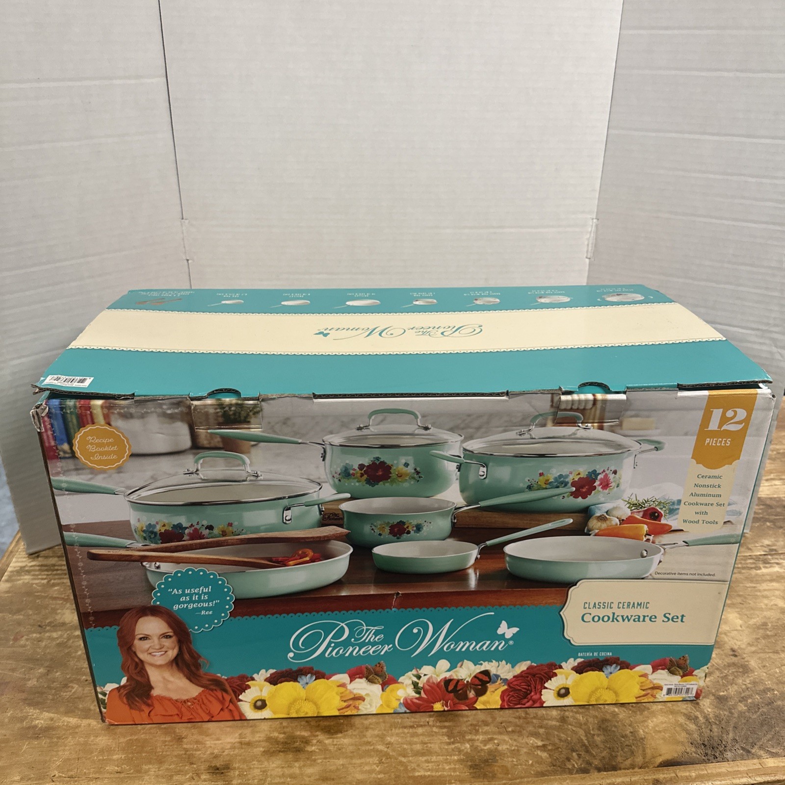 The Pioneer Woman Nonstick 12 Piece Ceramic Cookware Set Breezy Blossom NIB