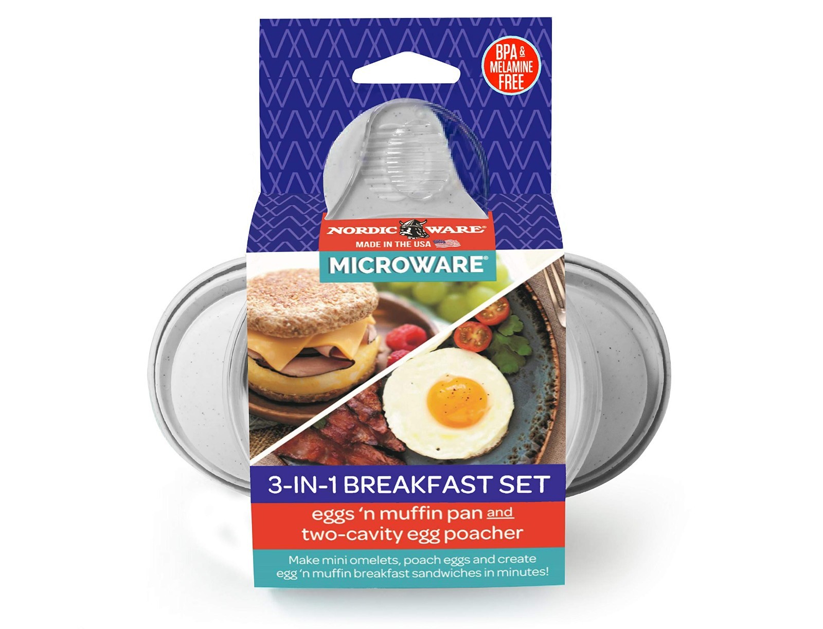 3-in-1 Breakfast Set, 2-Piece Cookware, Non-Stick, Easy Clean, White Kitchen Too
