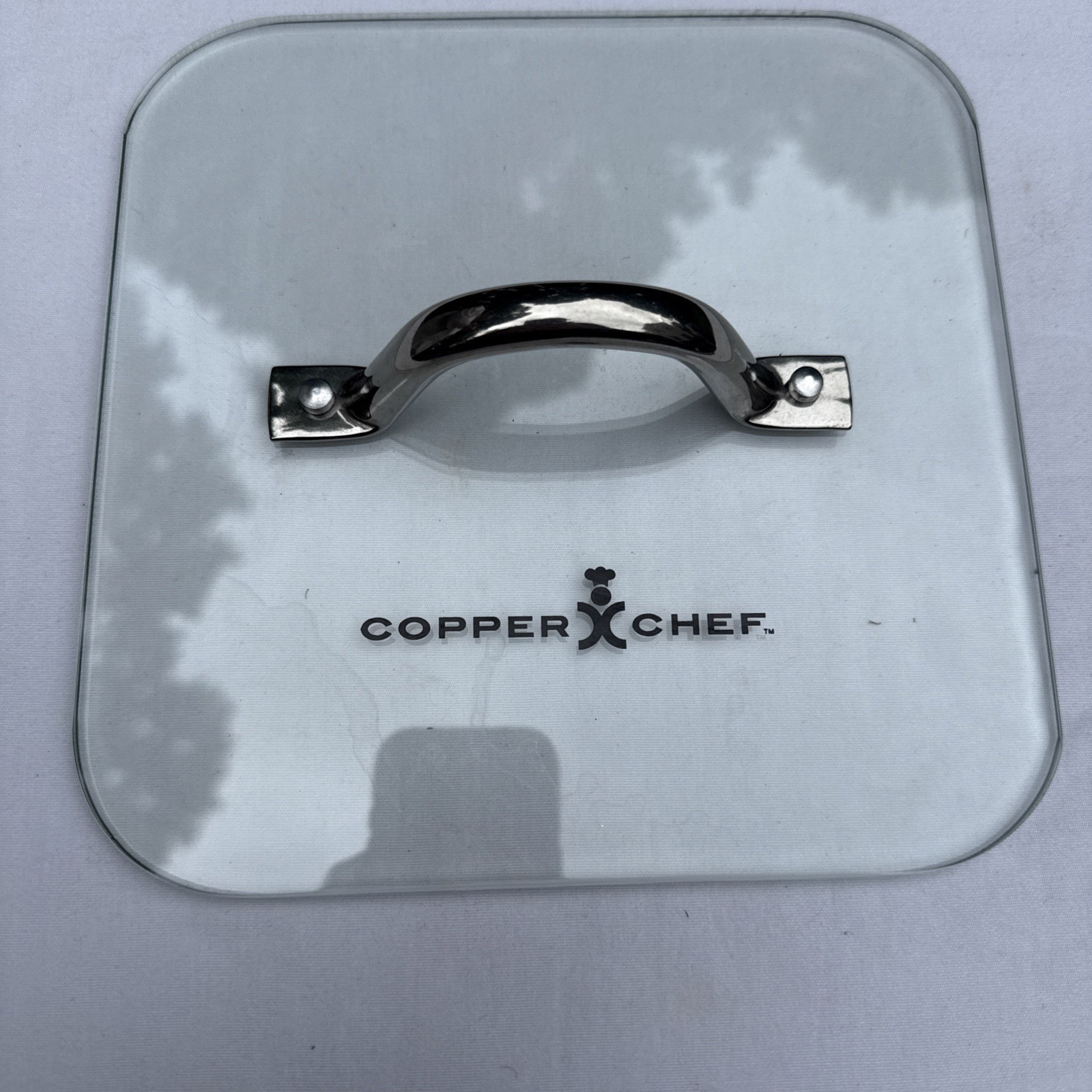 Copper Chef Glass Square Lid Food Press Bacon Burgers Panini 8″ x 8″ Flat