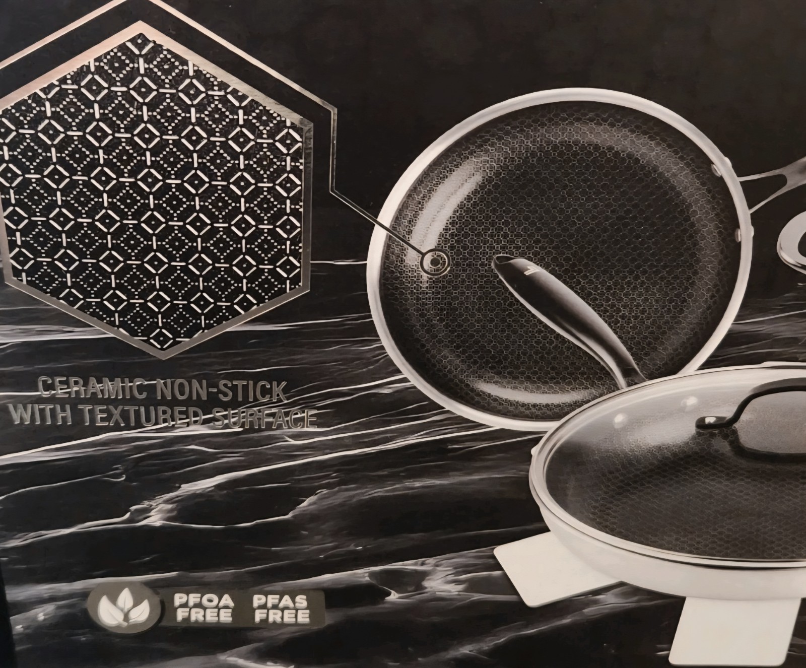 Sharper Image Premium Cookware Set 10pc Ceramic Non-stick Tri-ply Stainless, NEW