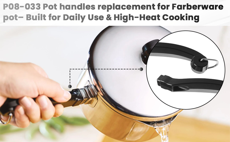 P08-033 Saucepan Handle Replacement (Long) for Farberware Saute Pans Handle