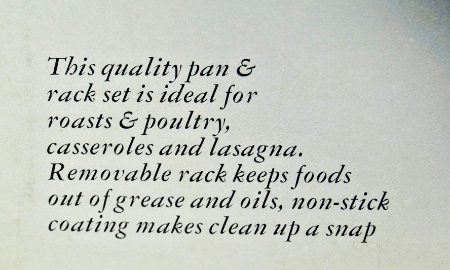 Roasting Lasagna Non-Stick Pan Set with Rack 15.5″ x 11.5″ x 2 3/4″ New T2687