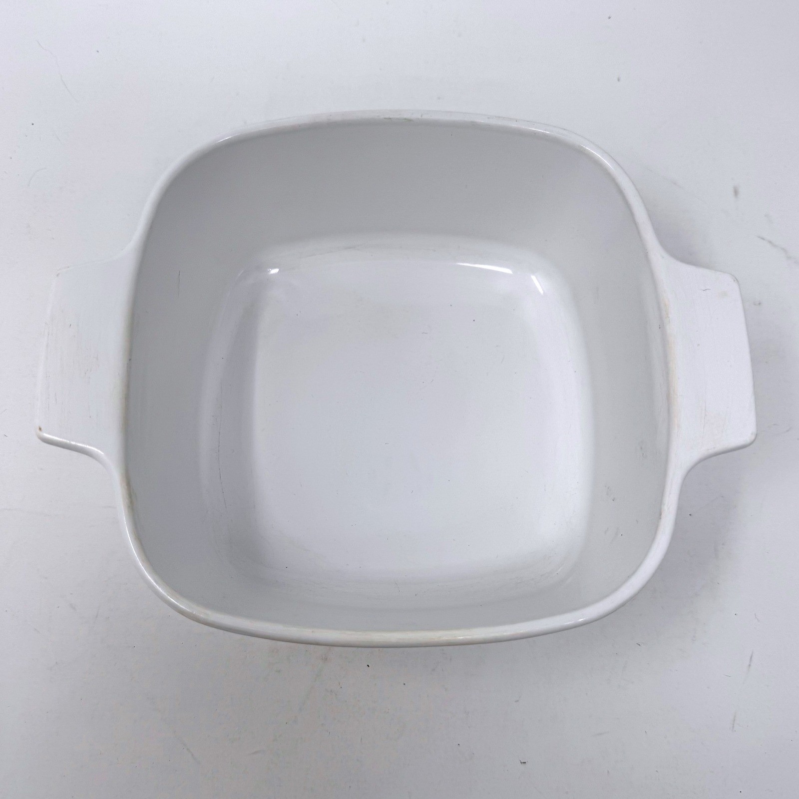 Corning Ware Just White Square Casserole Dish Vintage Pyroceram + Handles No Lid