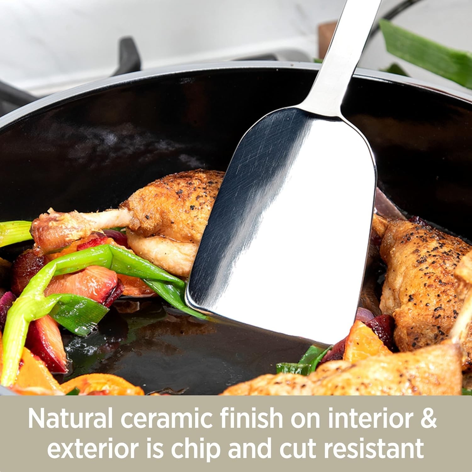 All-Clad FUSIONTEC Natural Ceramic with Steel Core 4-qt Soup Pot, Platinum