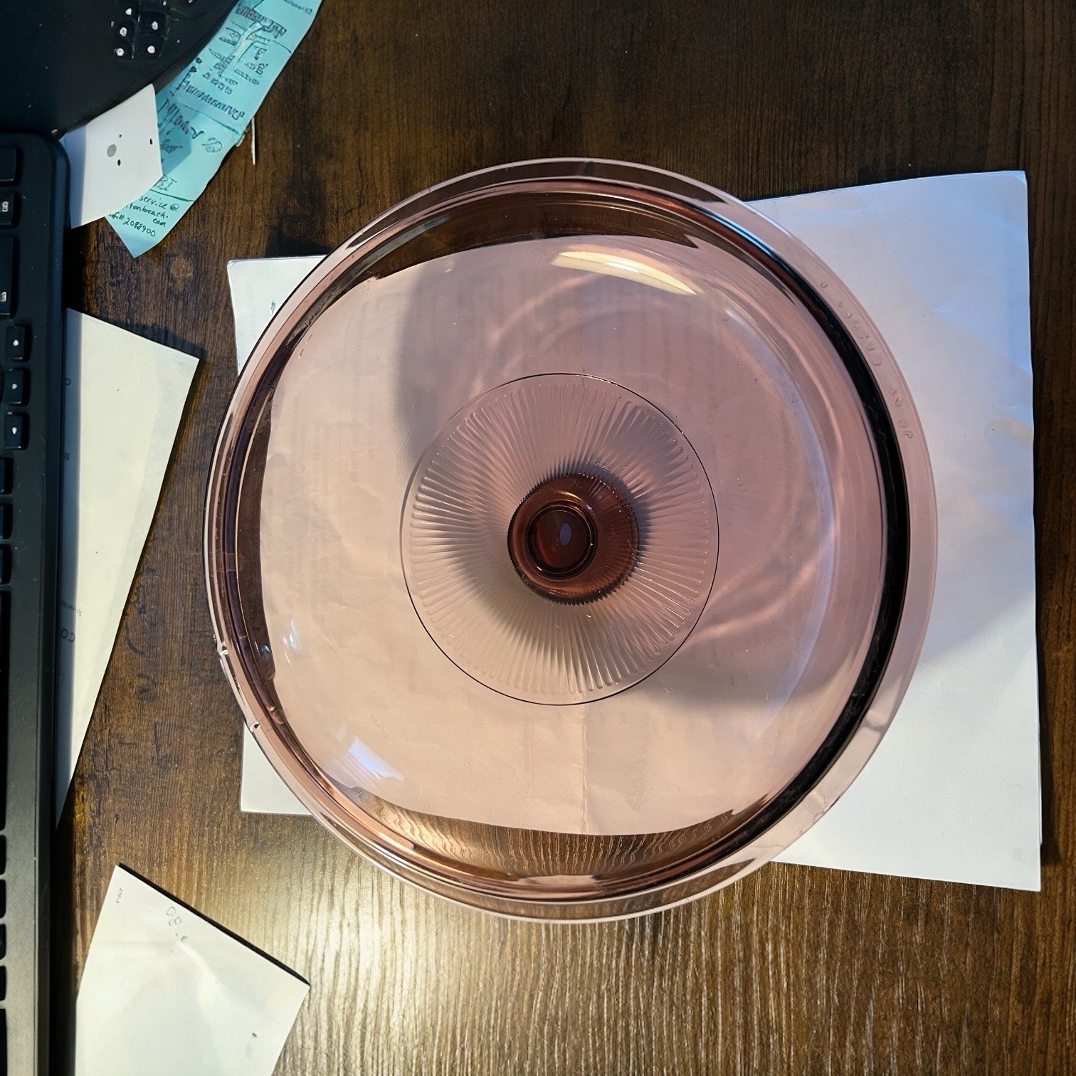 Pyrex Visions Cranberry Glass Replacement Lid 8.5 Inch for Corning and Pyrex