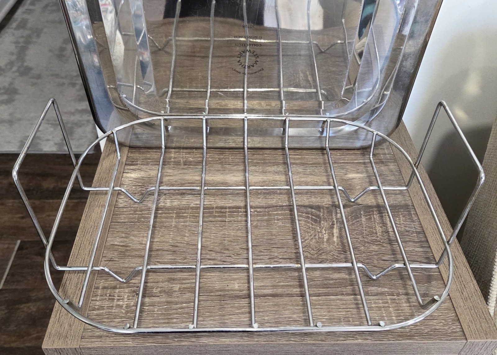 Martha Stewart Stainless Steel Rectangular Roaster w Rack 17.5″ x 12.3″ SEE DESC