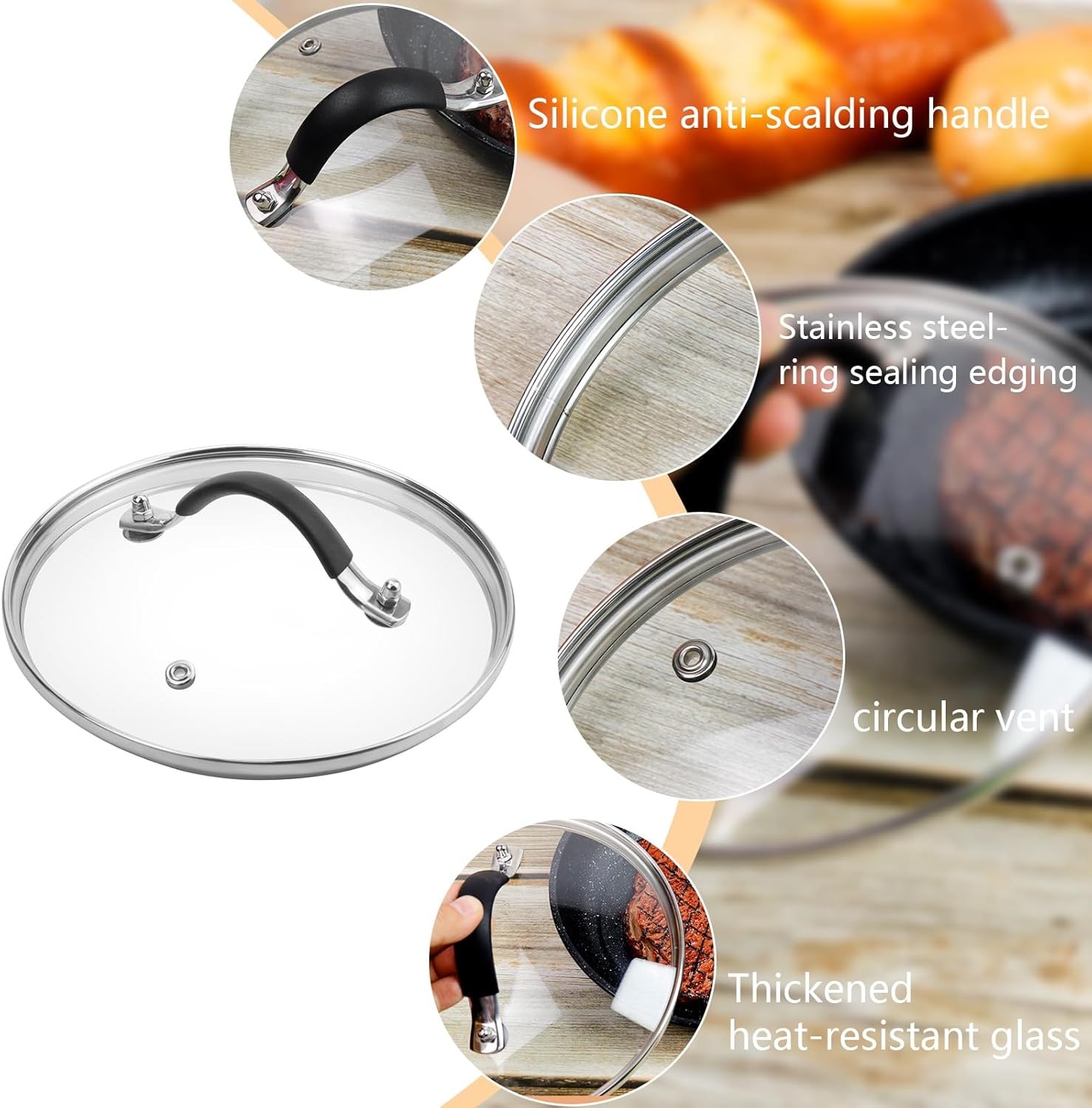 Cookware Cover, Dishwasher & Oven Safe up to 400F, Universal Replacement