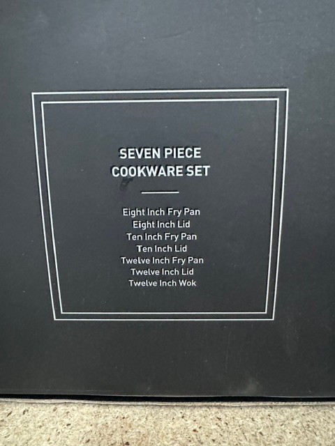 HexClad Hybrid 7-Piece Cookware Fry Pan Set 8” 10” 12” Inch W/ Lids & 12” Wok
