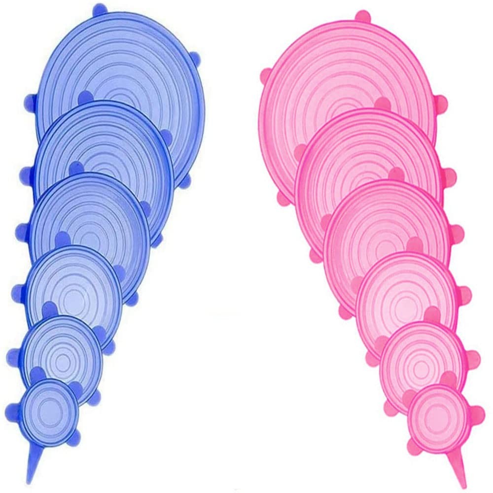 12 Pcs Silicone Stretch Lids Reusable Bowl Covers for Bowls Pots Cups