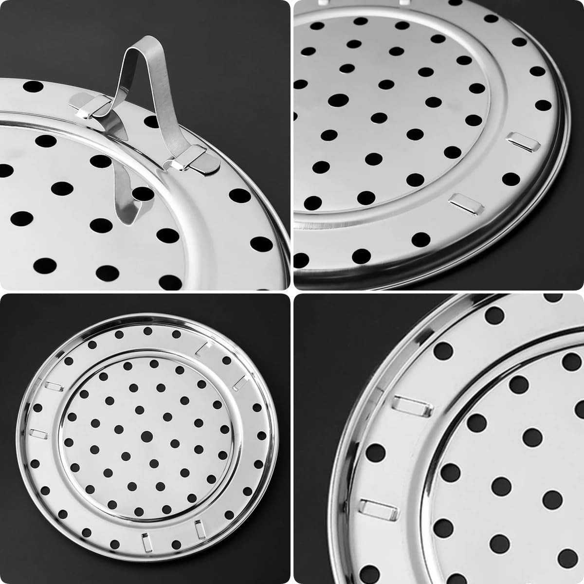 10.2 Inch Dia Stainless Steel Steamer Rack Removable Legs Kitchen Utensil
