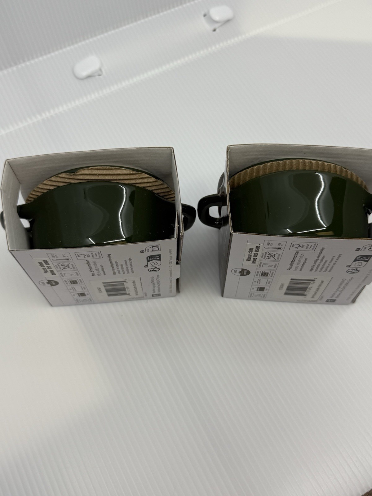 Staub Mini Cocotte Basil Green Ceramic Set of 2, 10cm, Dishwasher Safe
