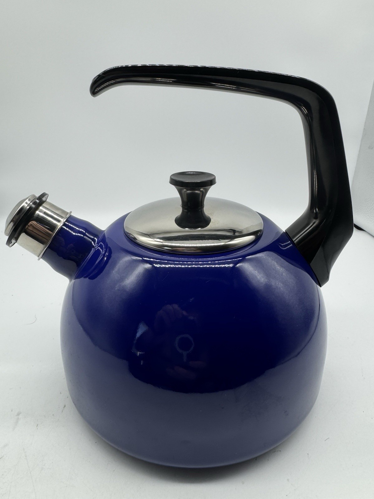 ONEIDA Tea Kettle Aegean Sea Blue Porcelain Enamel Whistling Tea Kettle