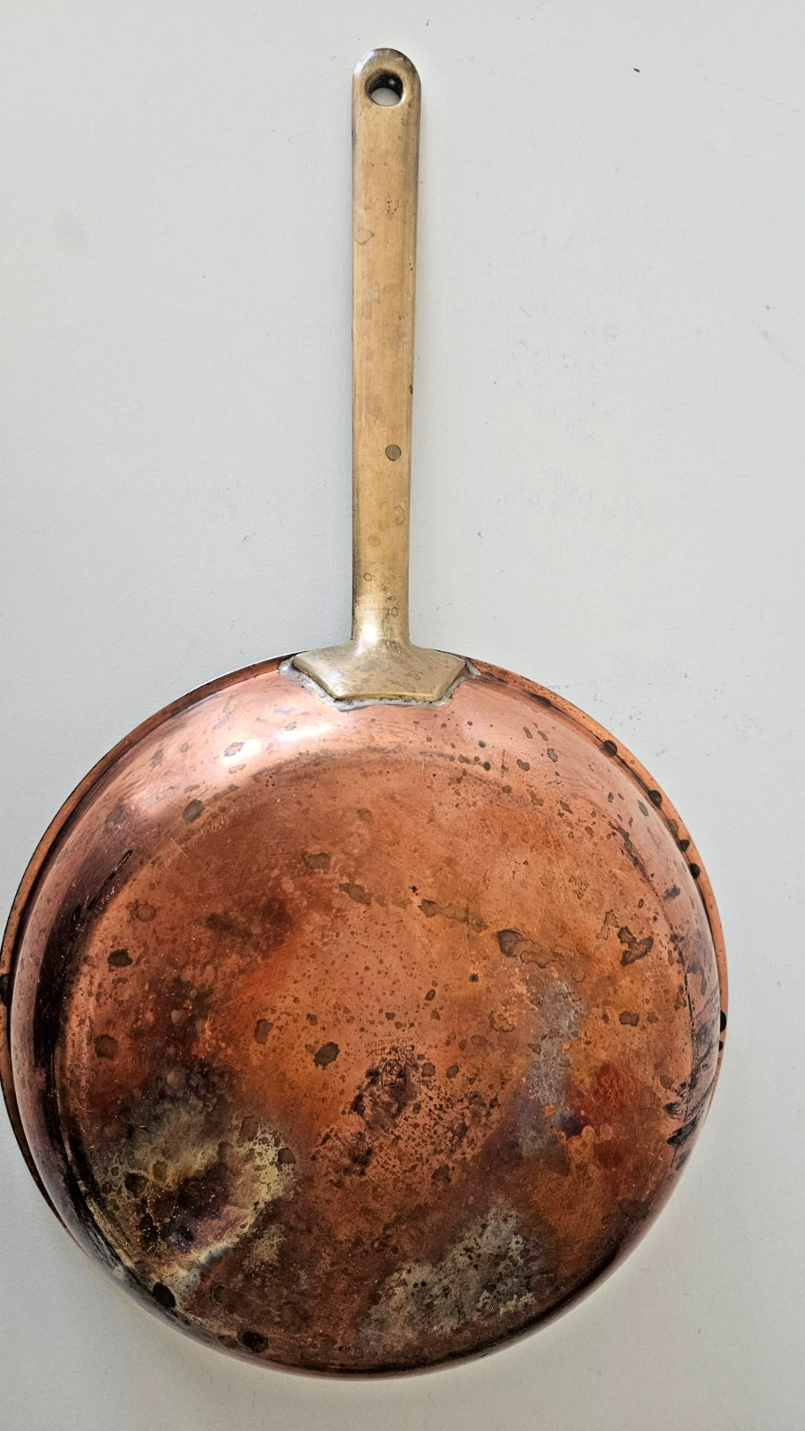 Vtg Spring Culinox 8″ Copper Frying Pan Skillet Stainless Brass Handle Swiss