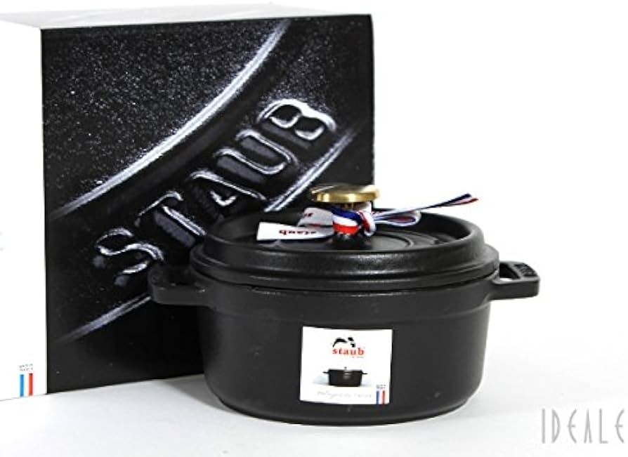 NEW – STAUB Cocotte Ronde-Black – 12CM – 0.4L- 0.5QT