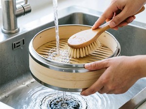 Bamboo Steamer Basket, Stainless Steel Reinforced Rim, 12-Inch 2-Tier Steamer
