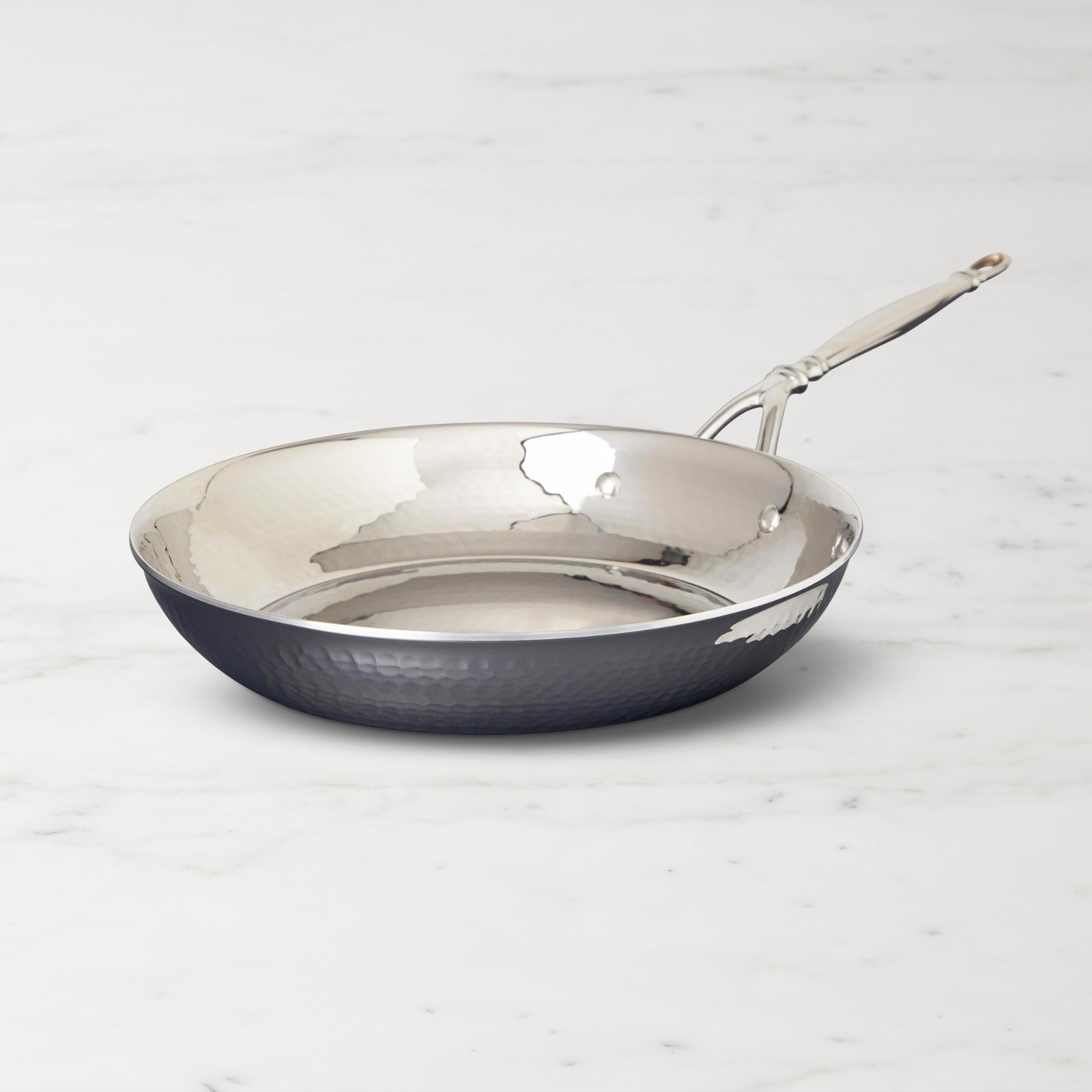Ruffoni Opus Prima Hammered Stainless-Steel Fry Pans, 12″, Ships Free from US