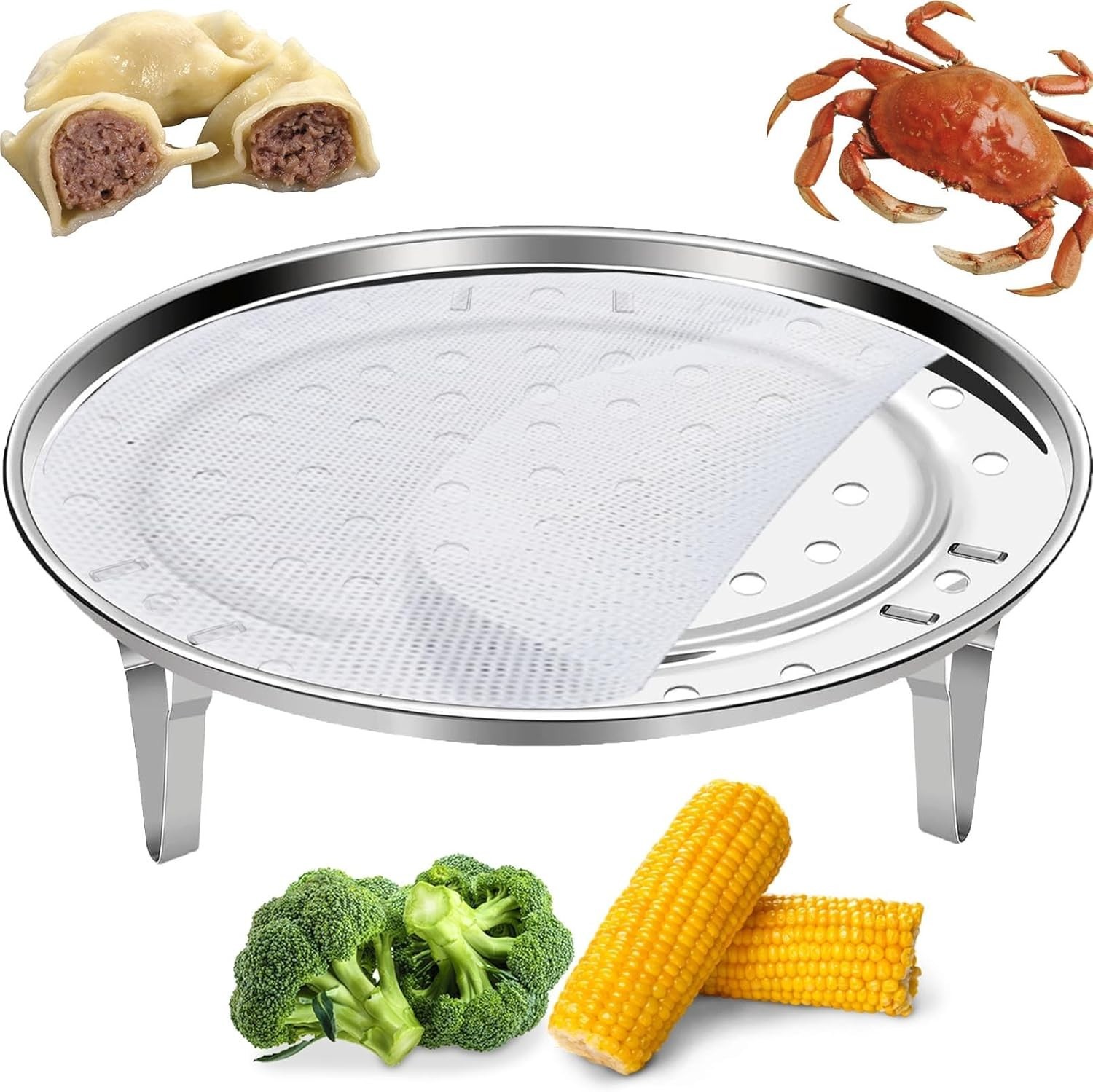 Food Grade Stainless Steel Steamer Rack – Perfect for Vegetables & Dumplings