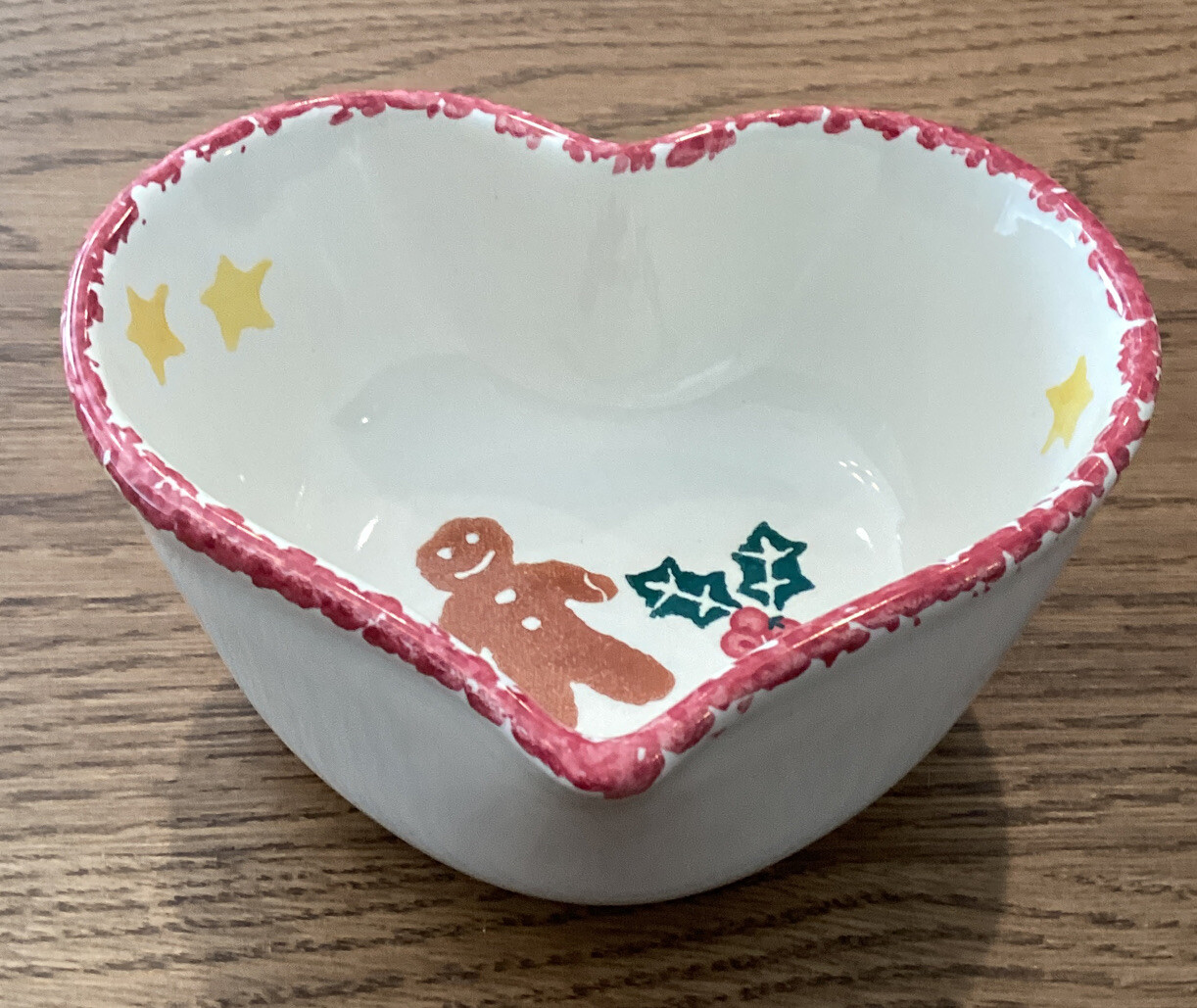 Chaparral Heart Shaped Stoneware Christmas Baking Dish Bowl 5.5″ X 4.5″ X 2″ USA
