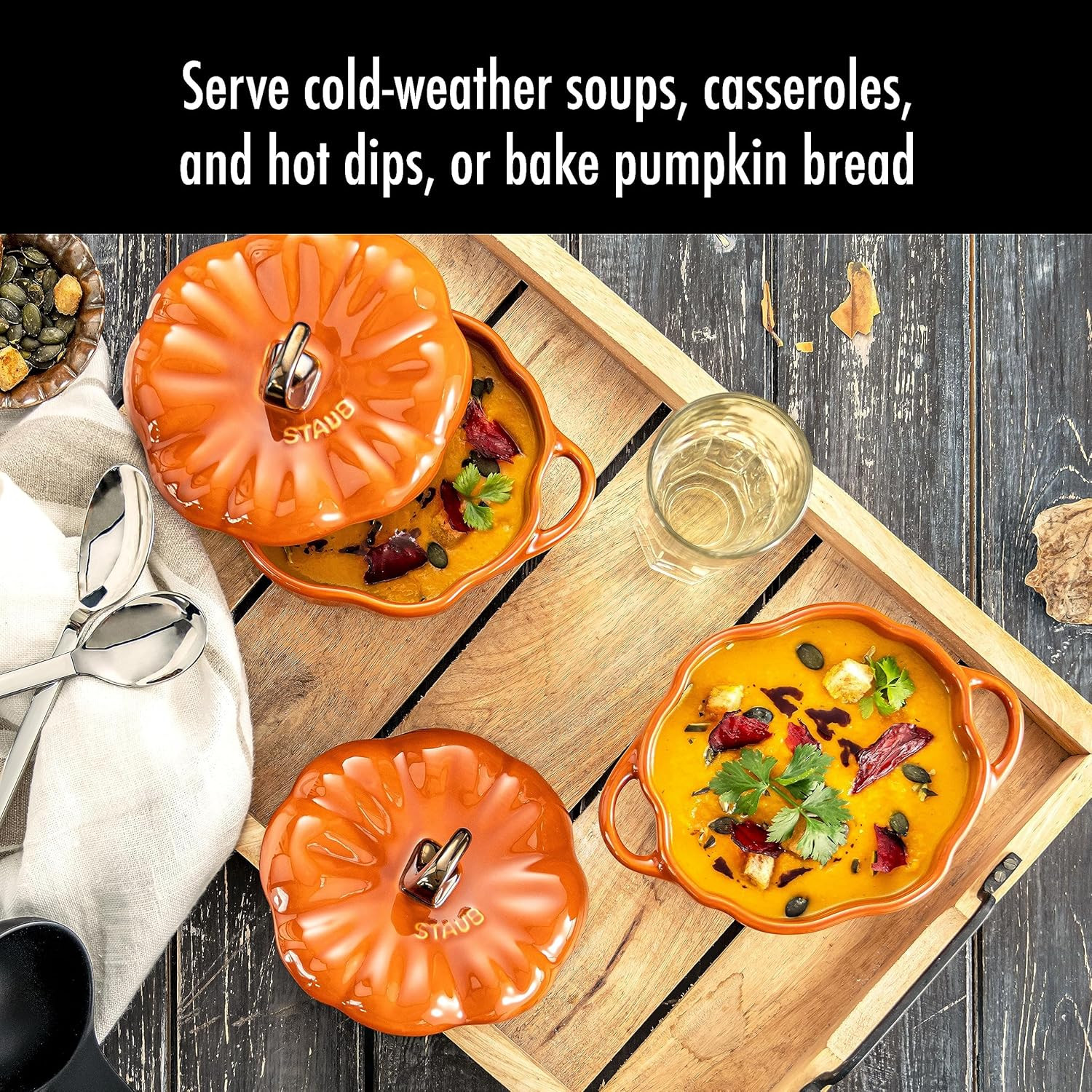 Ceramic 16-oz Petite Pumpkin Cocotte – Burnt Orange