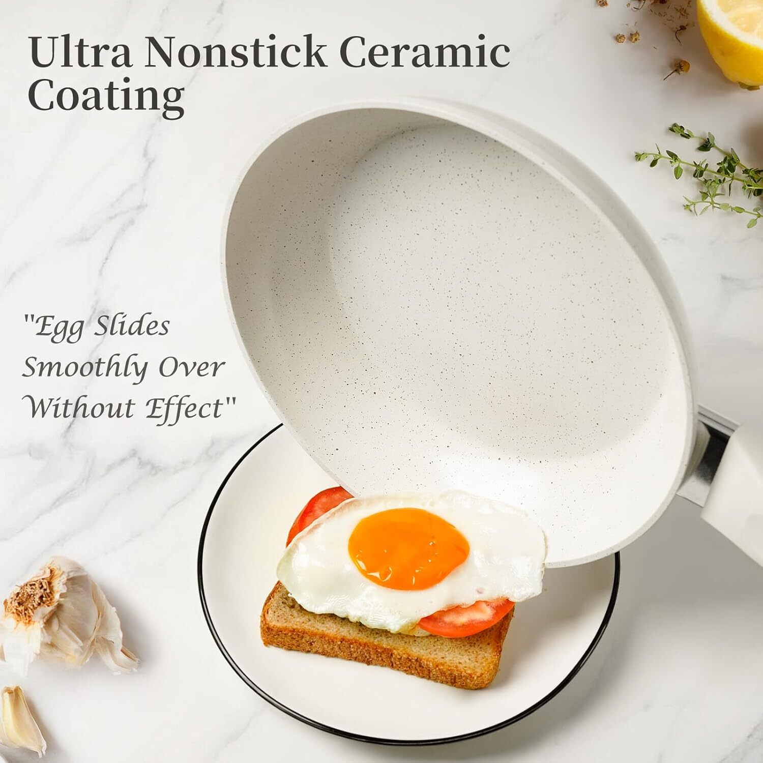 Ceramic Frying Pan Set with Lids – Non Stick Frying Pan with Lids