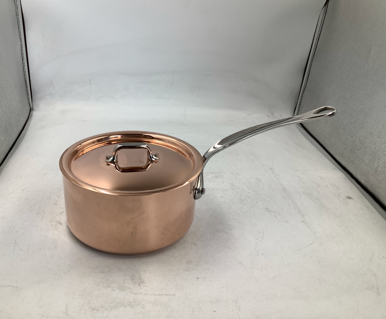 Mauviel M’Heritage 150 S Polished Copper & Stainless Steel Sauce Pan. 1.9 Qt