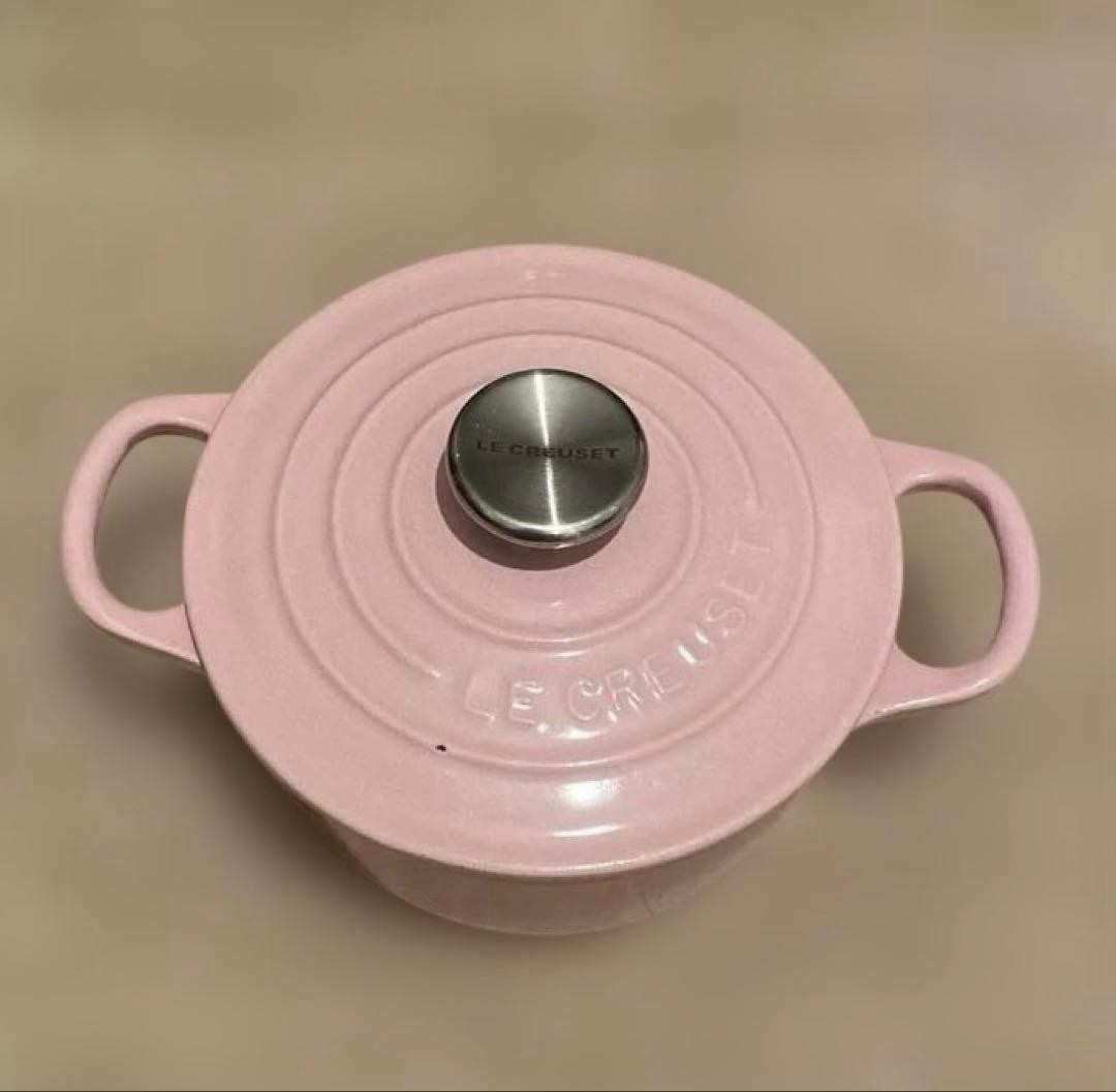 Le Creuset 14cm Pot Signature Pink Cast Iron Round Dutch Oven 5.5 in Mini